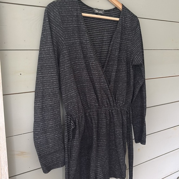 Billabong Striped Long Sleeve Wrap Romper - Size Small - Picture 4 of 7